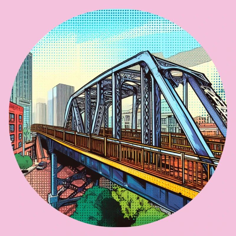 Comic Bridge in City