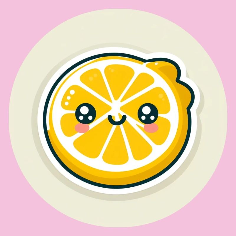 Tranche de citron jaune avec visage
