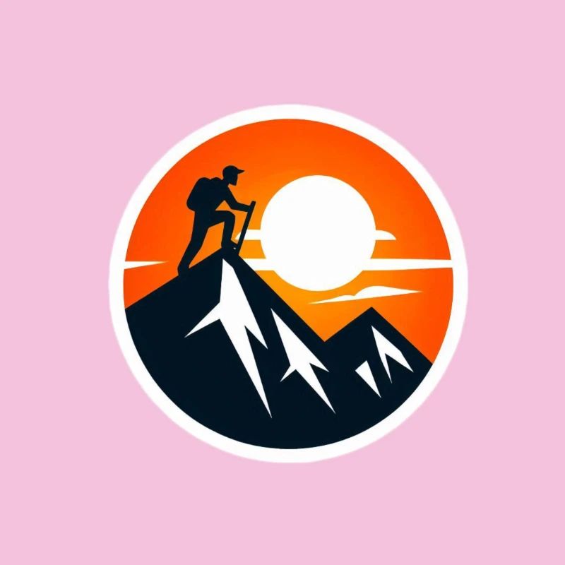 Grimper au sommet au coucher du soleil