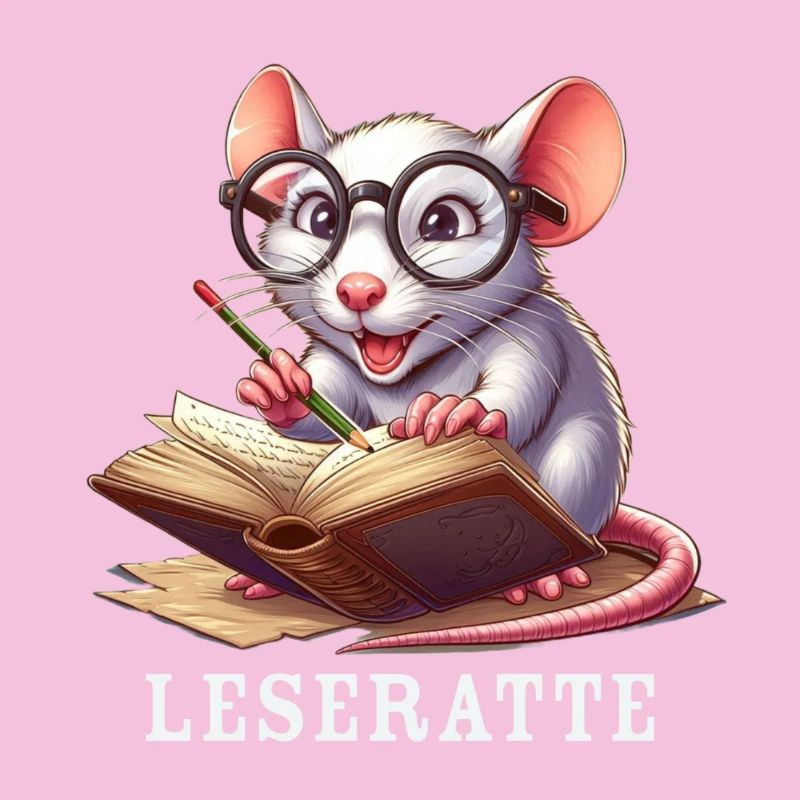 Bookworm with glasses and book