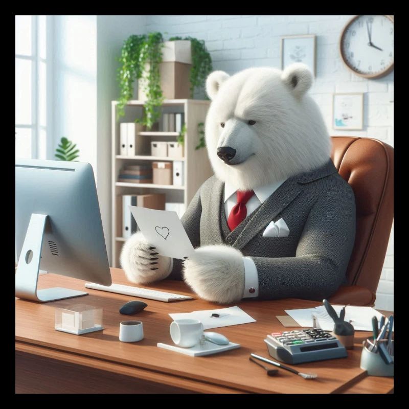 ours en costume d'affaires chic