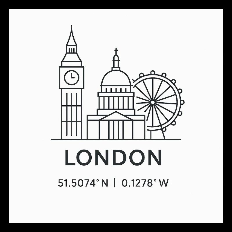London Line Art Silhouette Landmark