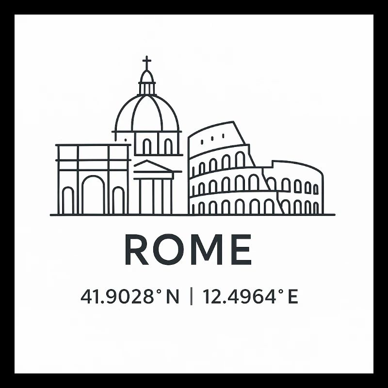 Rome Line Art Silhouette Point de repère