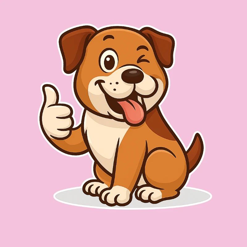 Chien heureux pouces vers le haut