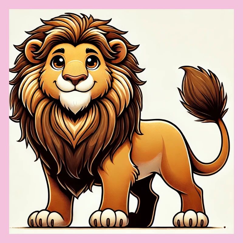 Lion cartoon chaleureux