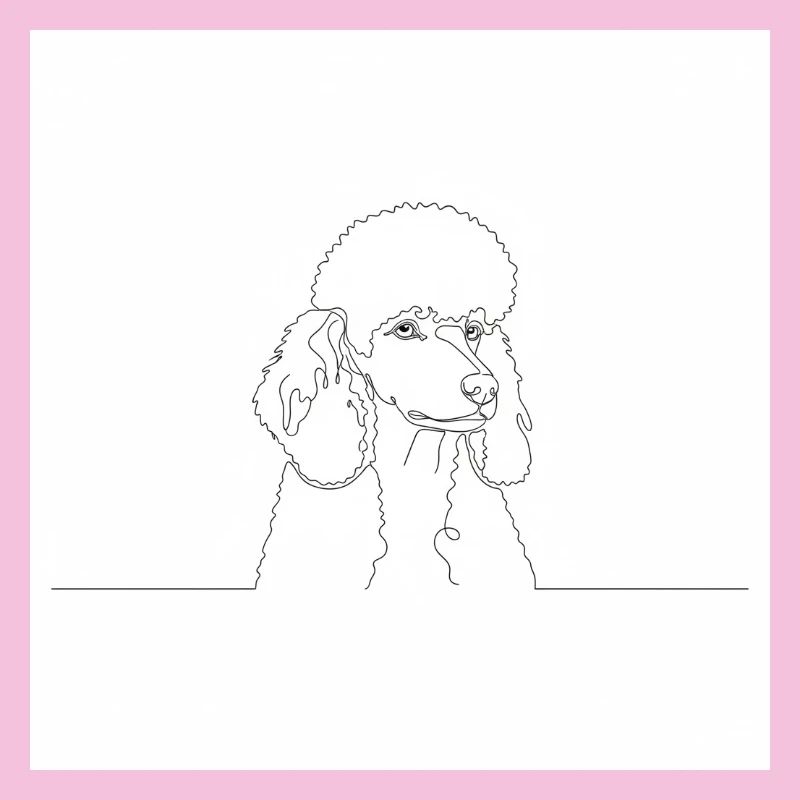 Minimalist Poodle Line Drawing
