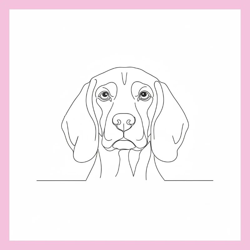 Tête portrait en ligne de Beagle