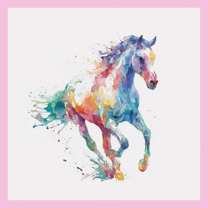 Regenbogenpferd Aquarell-Burst