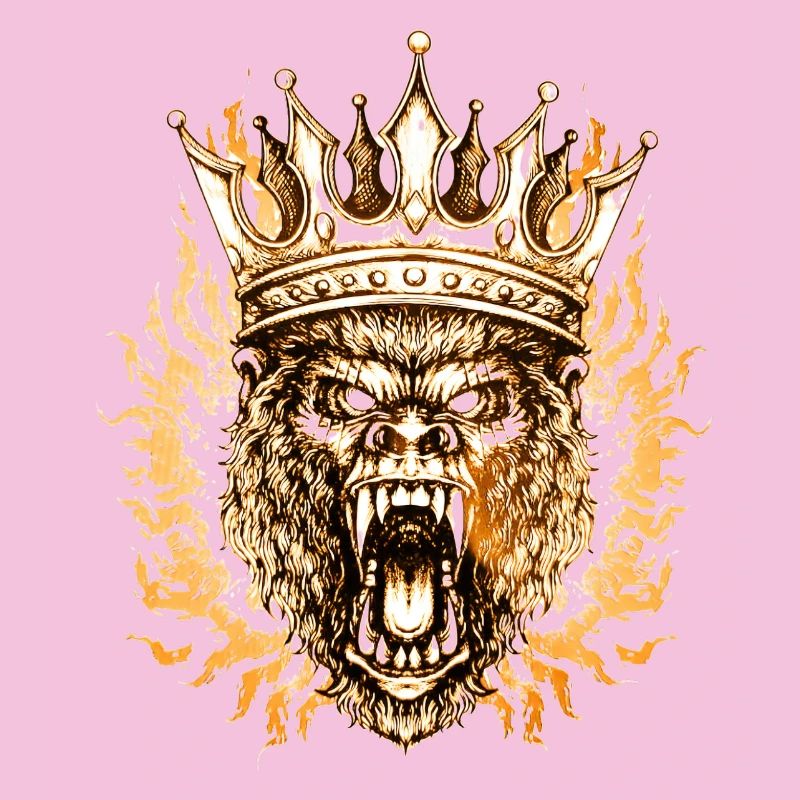 Crowned Lion in Flame