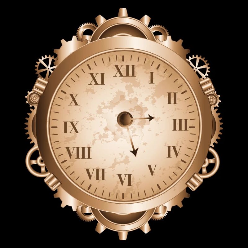 Steampunk watch in antique look with gears