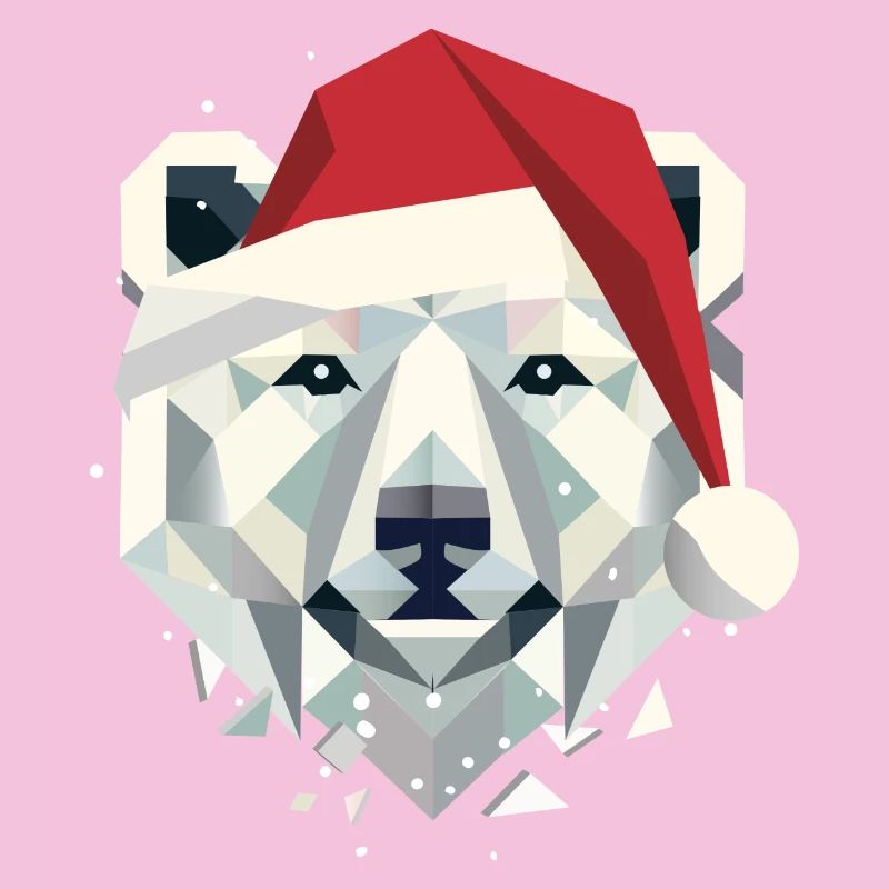 Ours polaire de Noël dans un style géométrique moderne