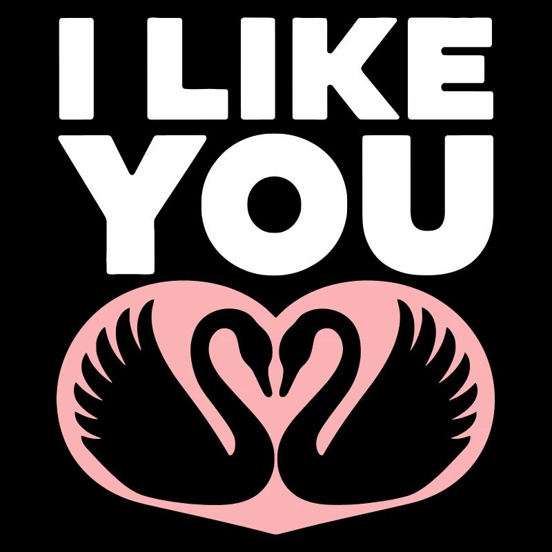 Romantisches Schwanenpaar mit I Like You