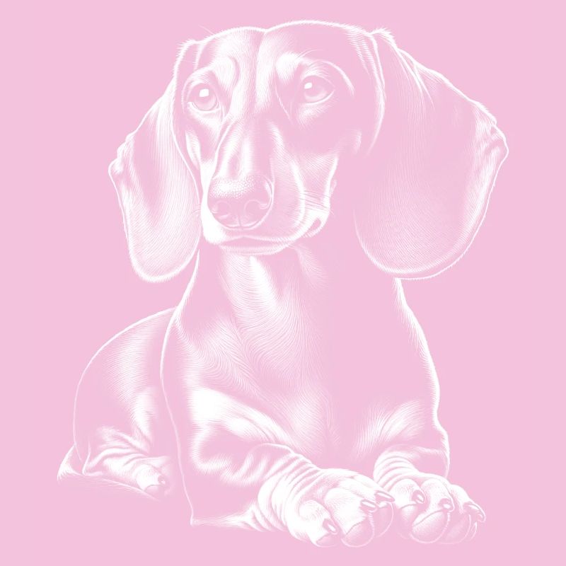 teckel mignon dans la pose couchée dans le style de dessin