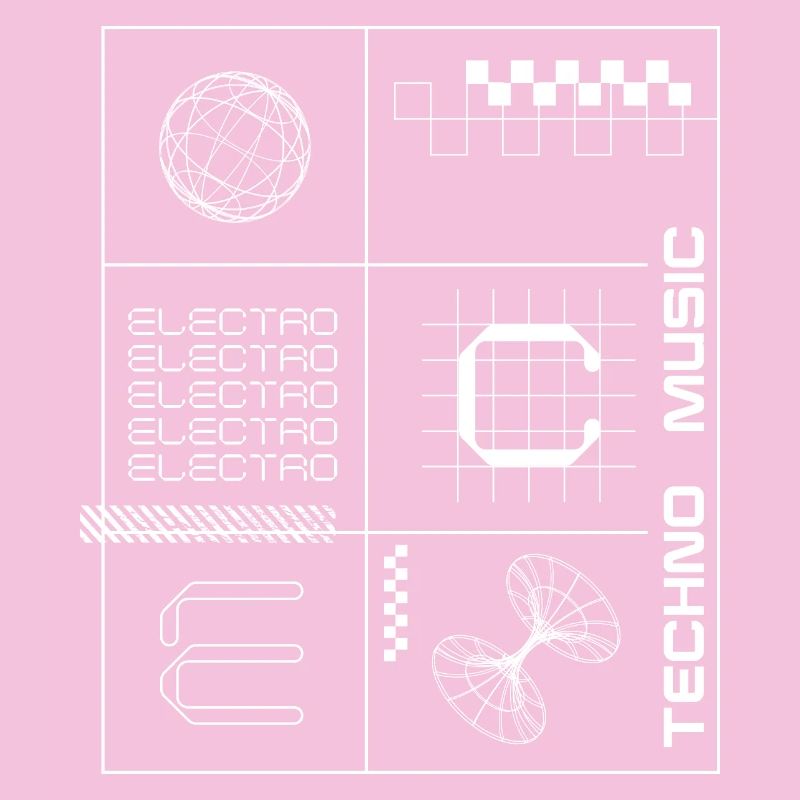 Geometric Elecotro Tech Grid Retro poster