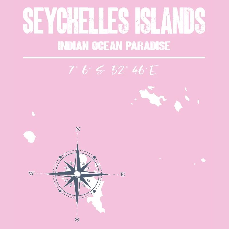 Seychelles Map Compass Vintage Design