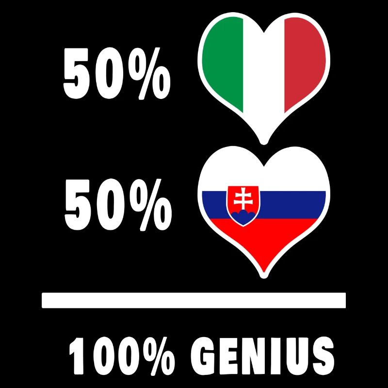 Slovakia and Italy flags 100% genius