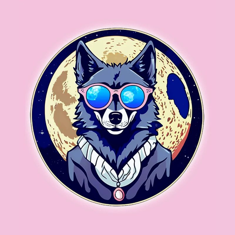 Wolf auf dem Mond