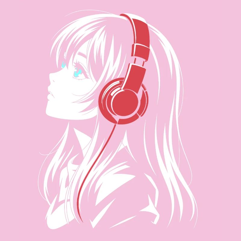 Fille d’anime avec conception de casque