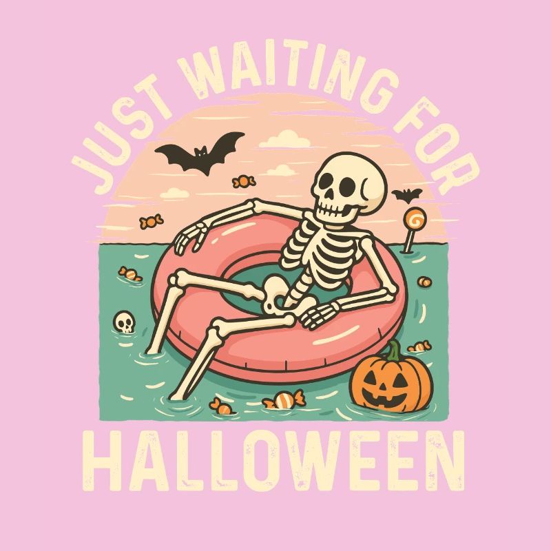 Just Waiting For Halloween Spooky Skeleton