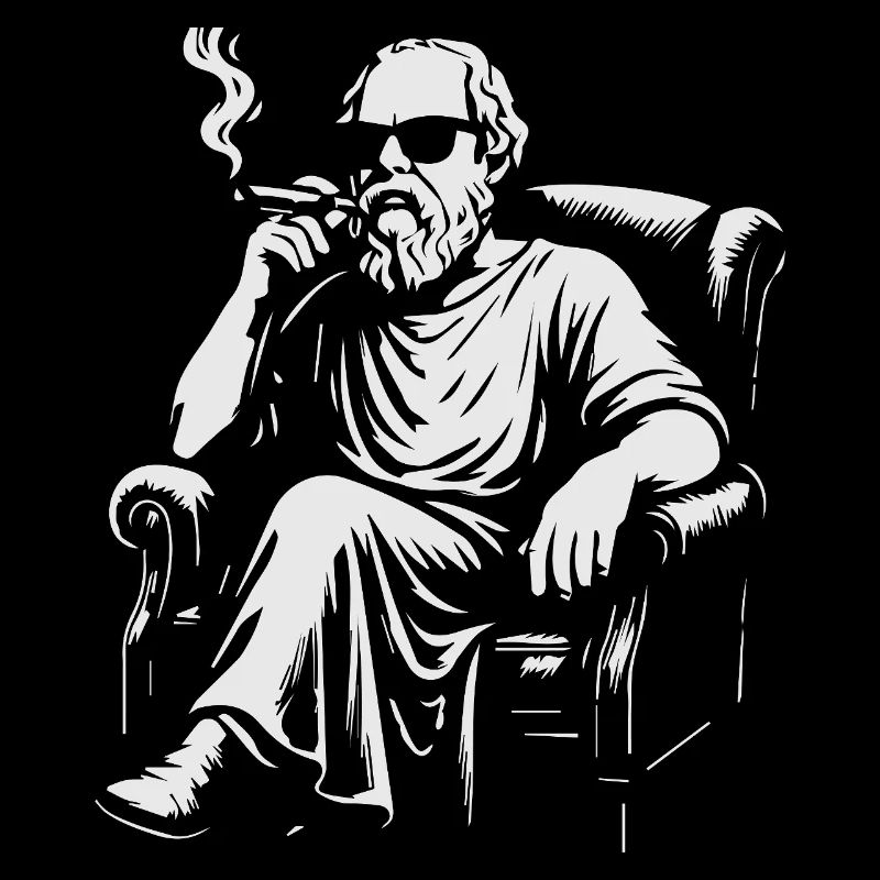 Socrates Smoker auf Samtstuhl