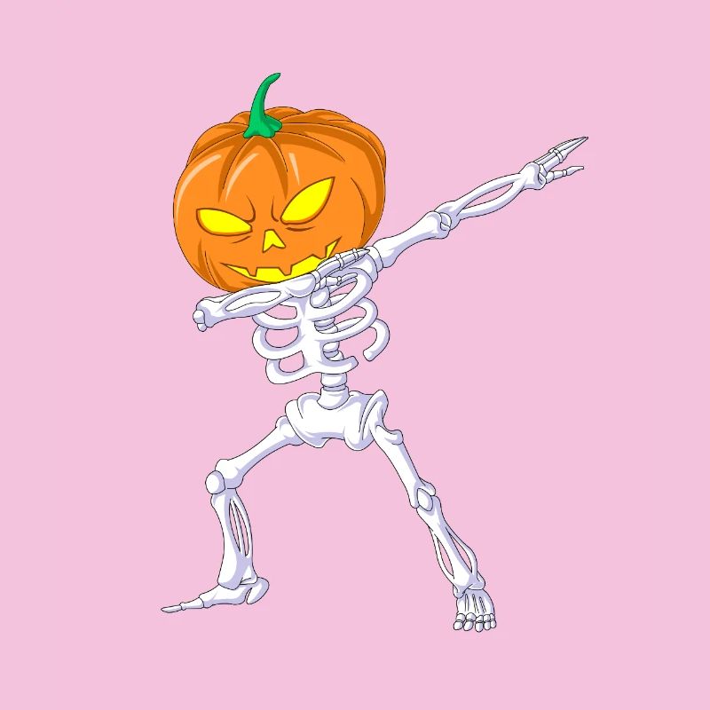 Dabbing Skeleton Pumpkin