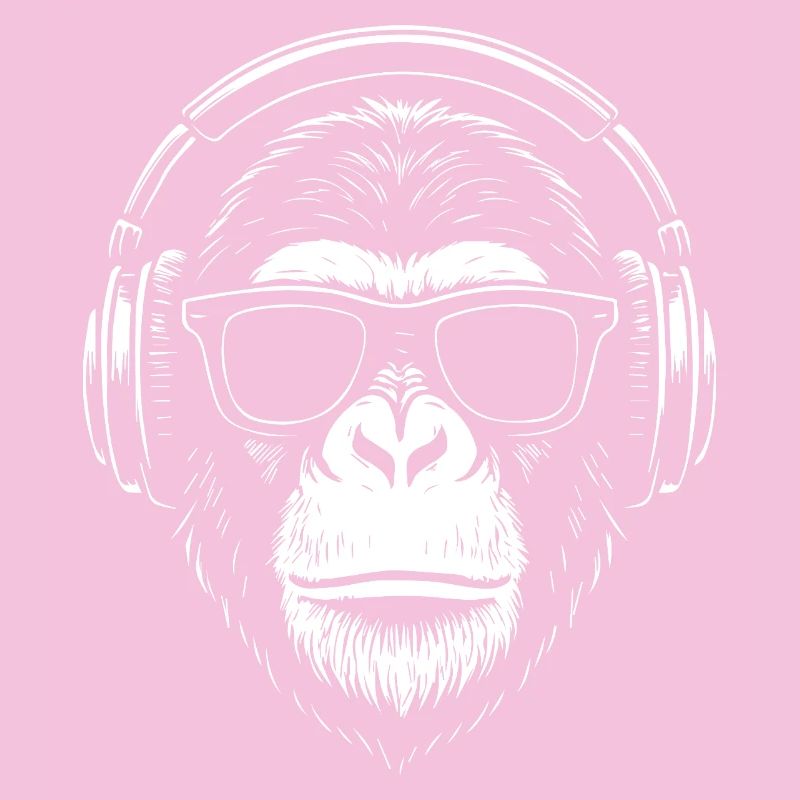Monkey DJ Kopfhörer Silhouette