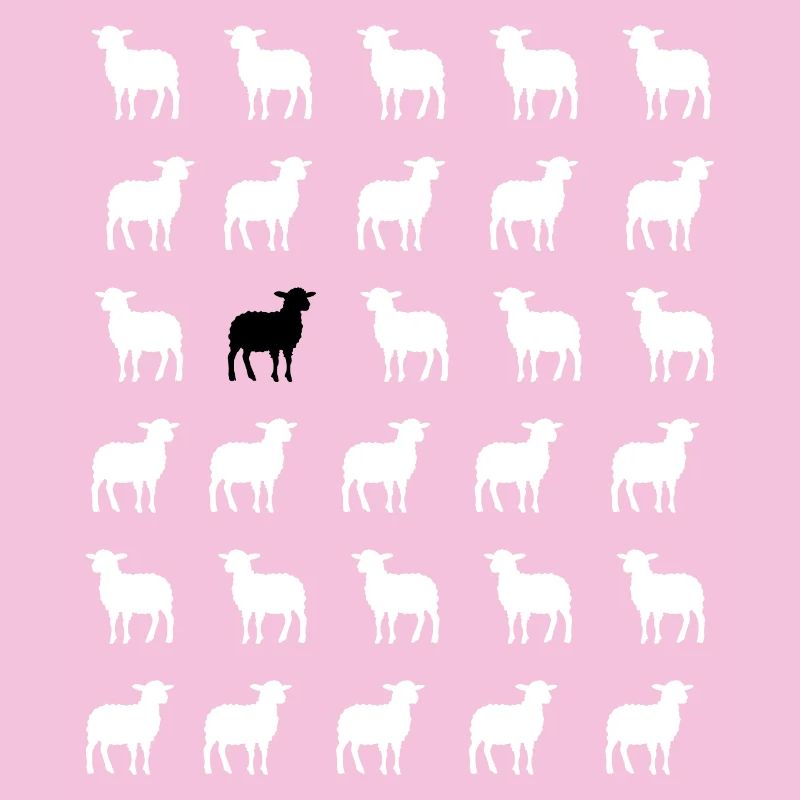 Moutons blancs et noir 