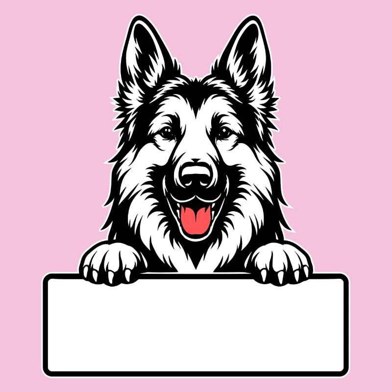 German Shepherd with Name Tag