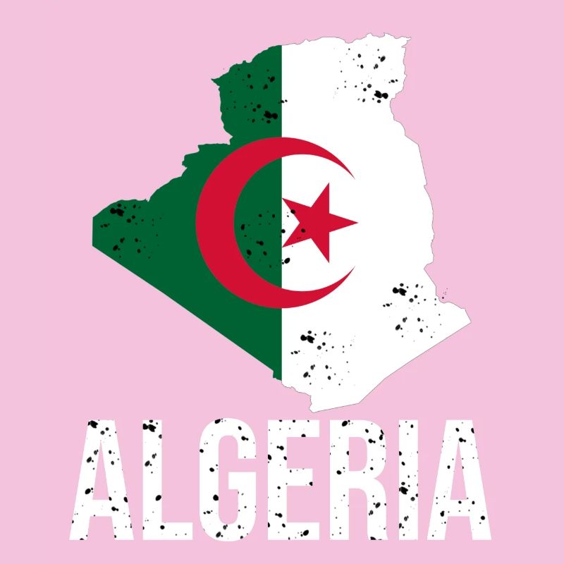 Algerian flag in map design