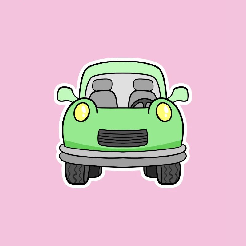 Fröhlicher Grünwagen Frontansicht
