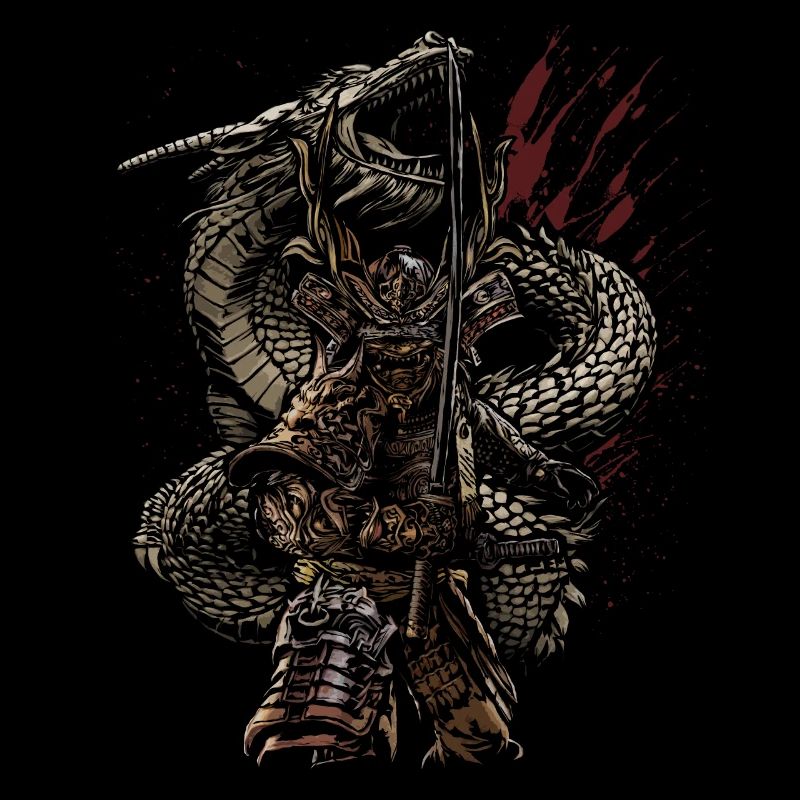 Drachenwächter-Samurai-Bogenschützen-Fantasy