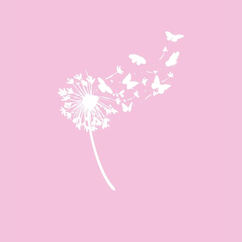 A Nice Blowball Dandelion With Butterflies Make A
