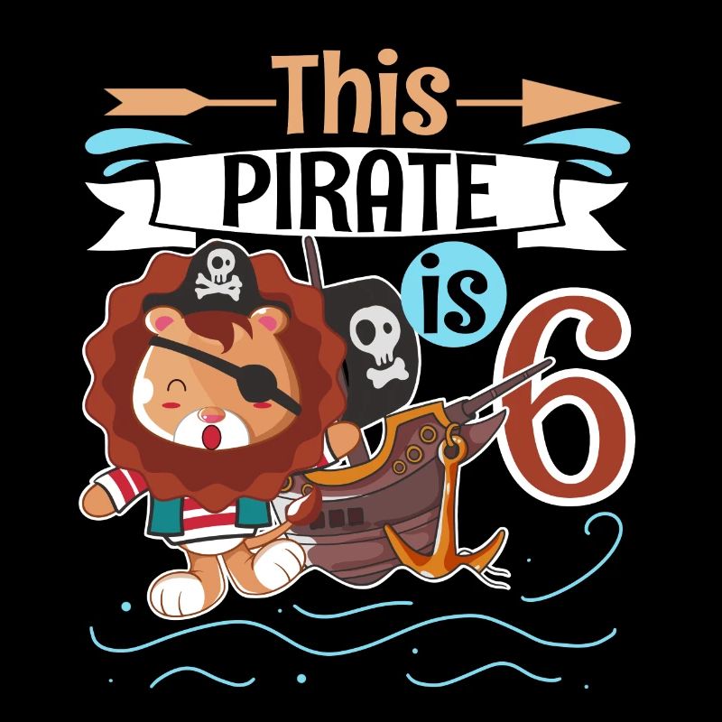 6 ans d’anniversaire d’enfant Lion Pirate