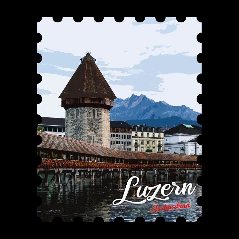 Panorama du pont de la chapelle de Lucerne