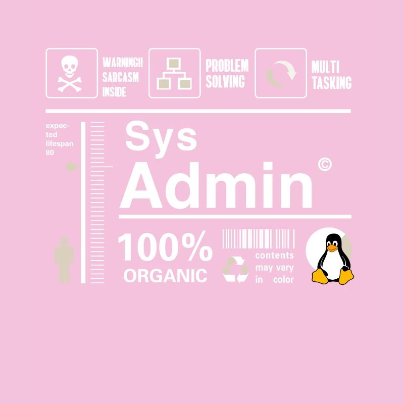 Sys Admin Penguin Computer Nerd pc Board cpu inh