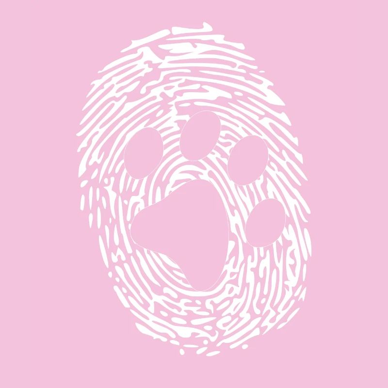 Chien - Patte de chien dans l’empreinte digitale
