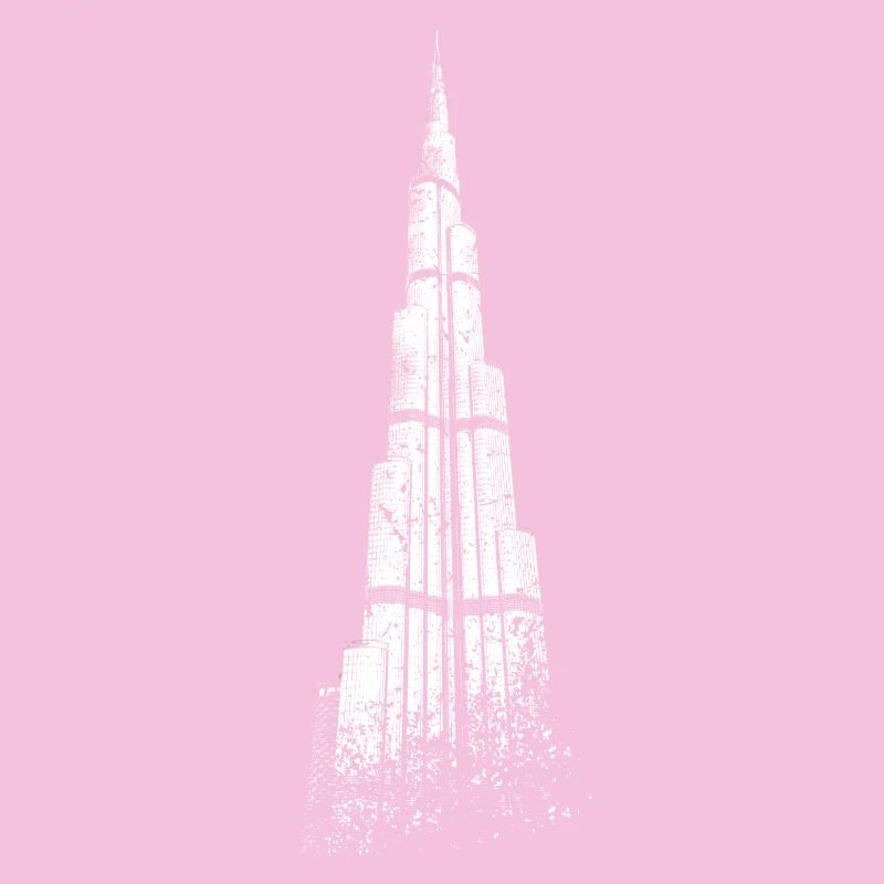 Dubai Burj Khalifa Vintage Silhouette Emirate UAE