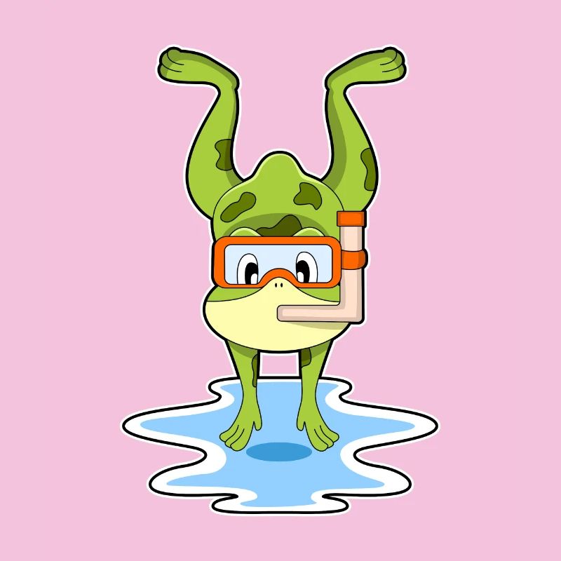 Plongée avec grenouille avec tuba