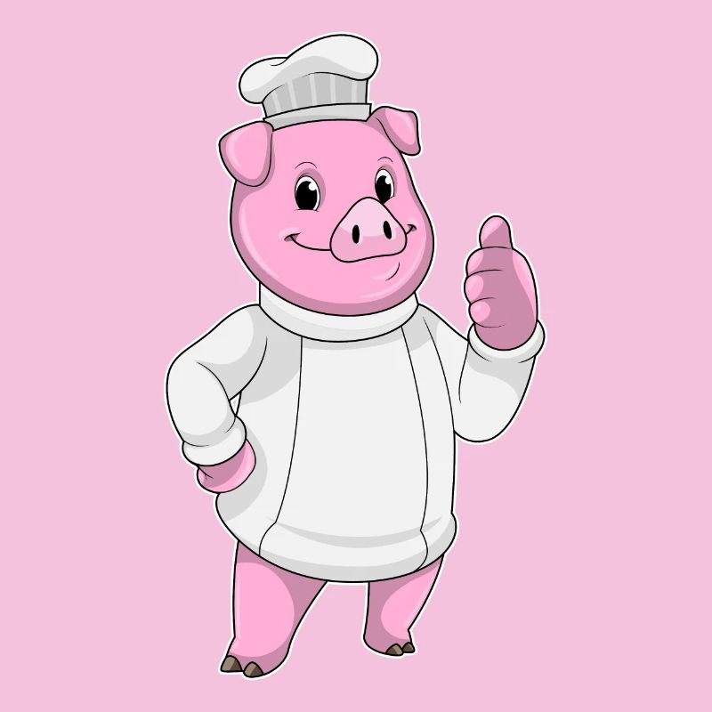 Pig Chef Chef Hat Cooking