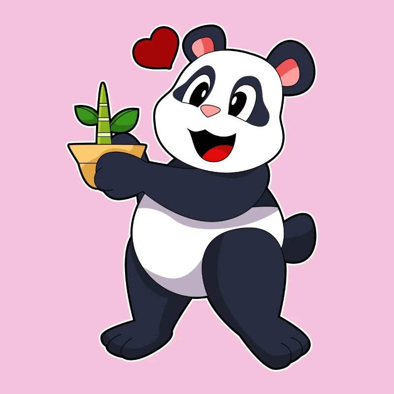 Panda à la fleur de bambou