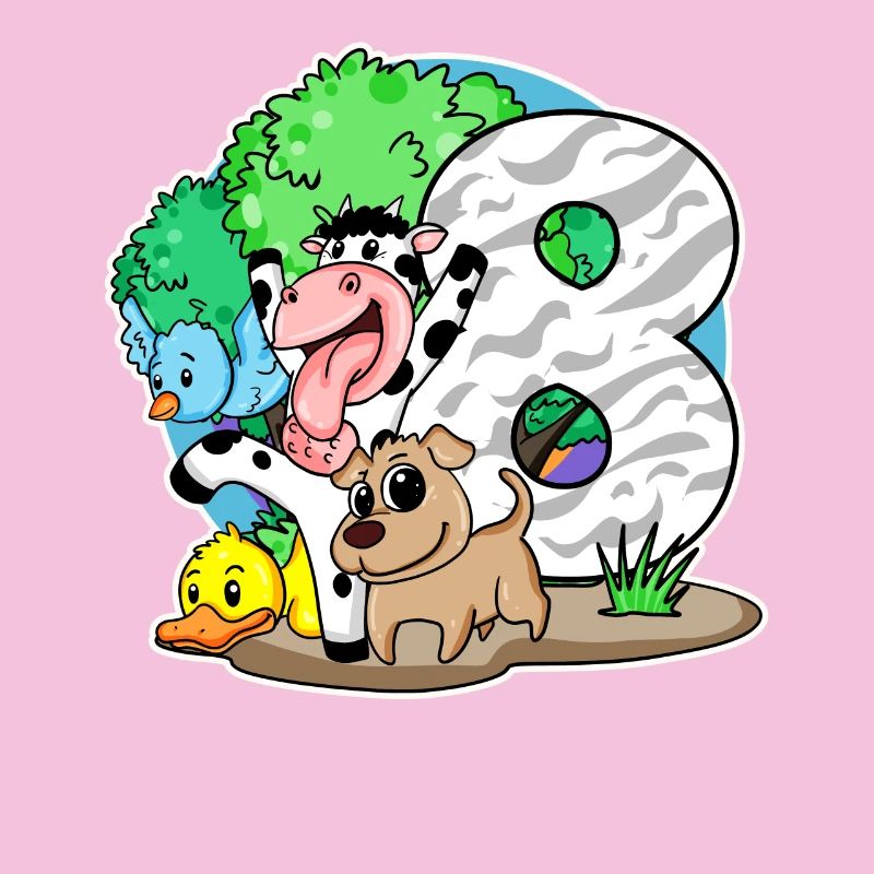 8th birthday Cute animals 8 years old