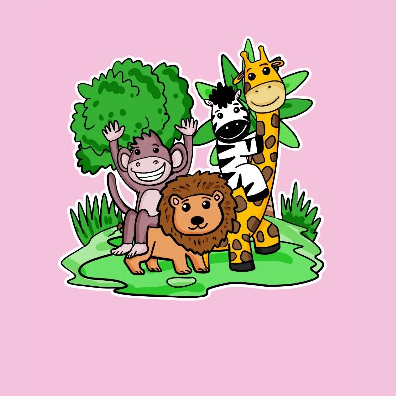 Cute Animals Monkey Lion Zebra Giraffe