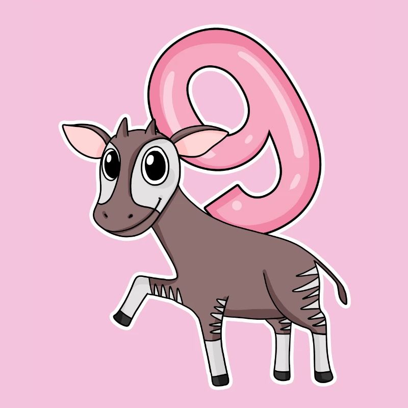 Fille 9 ans Okapi cadeau de 9ème anniversaire