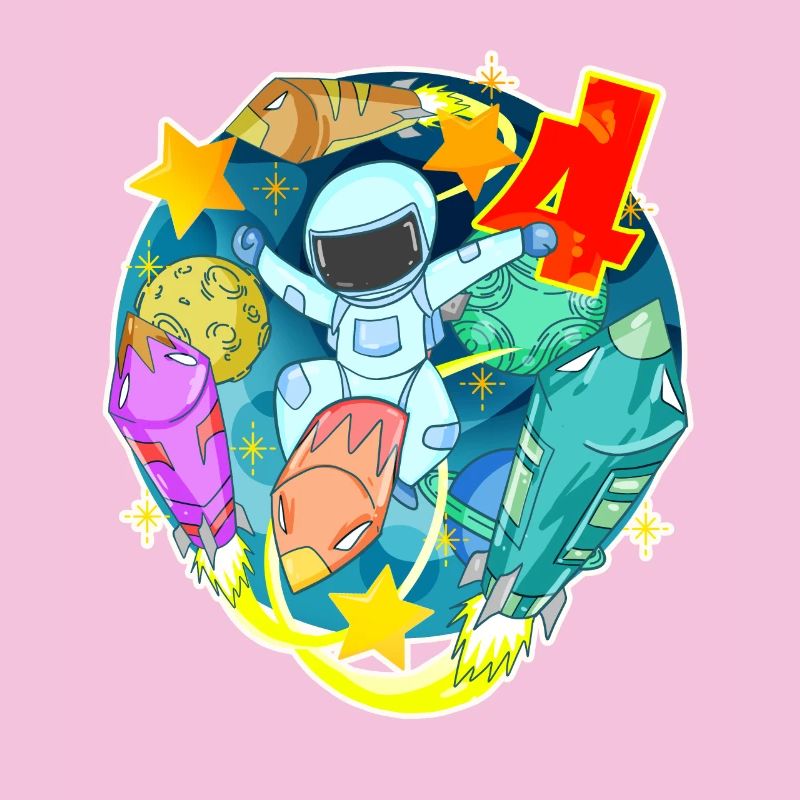 4e anniversaire 4 ans Espace jeune astronaute