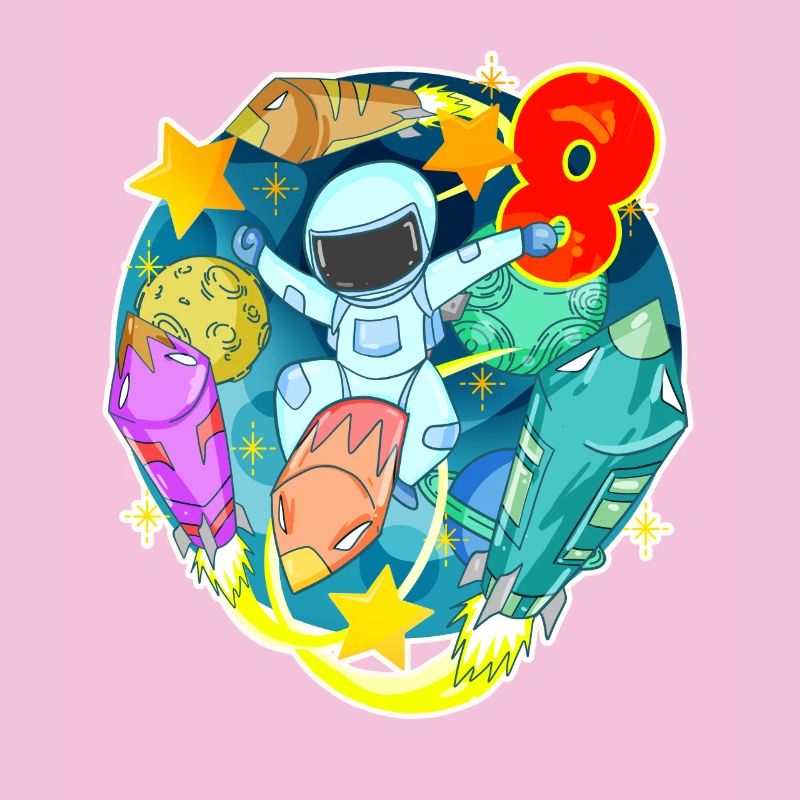 8e anniversaire 8 ans jeune astronaute de l’espace