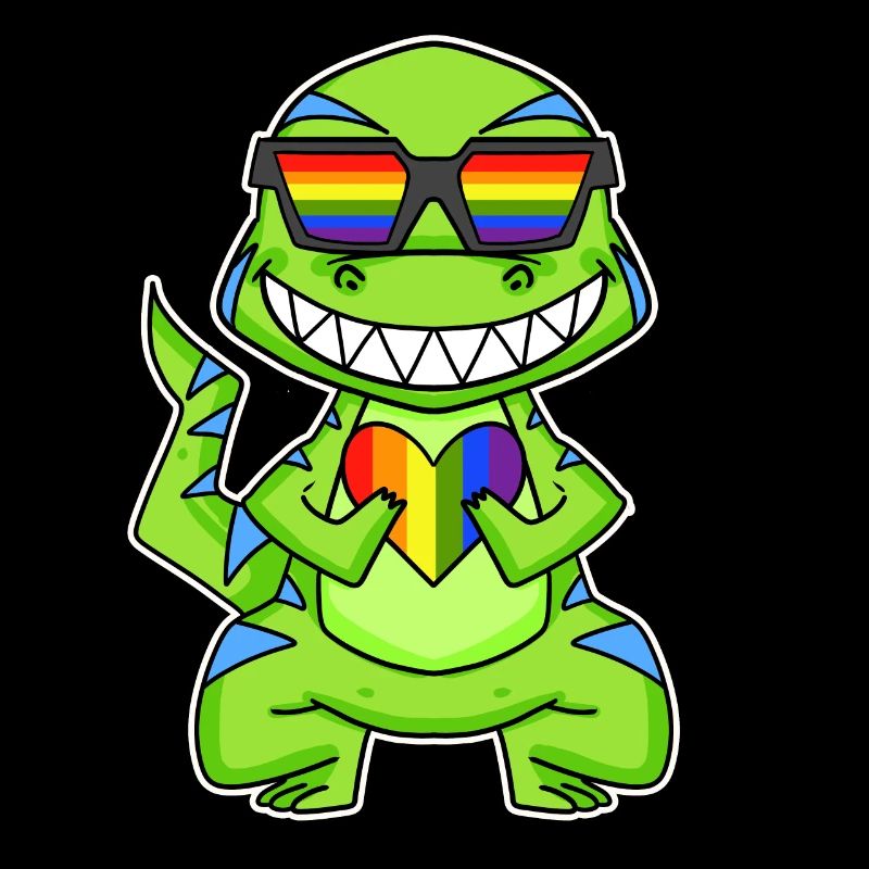 LGBT Tier Dinosaurier Regenbogen Herz