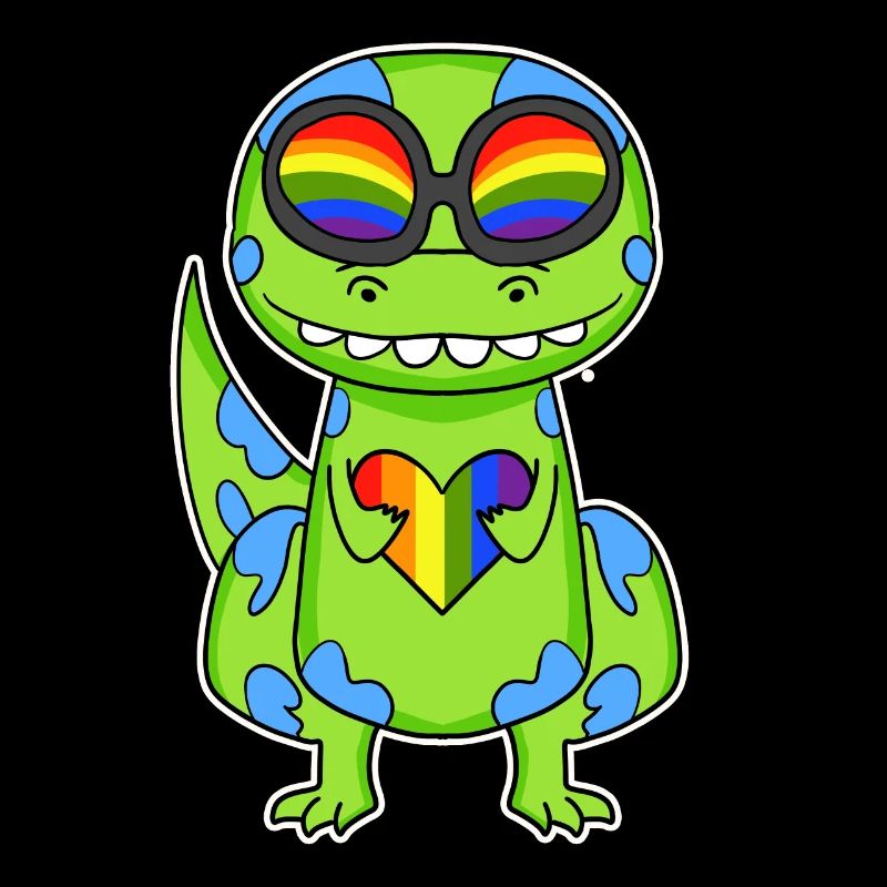 LGBT Tier Dinosaurier Regenbogen Herz