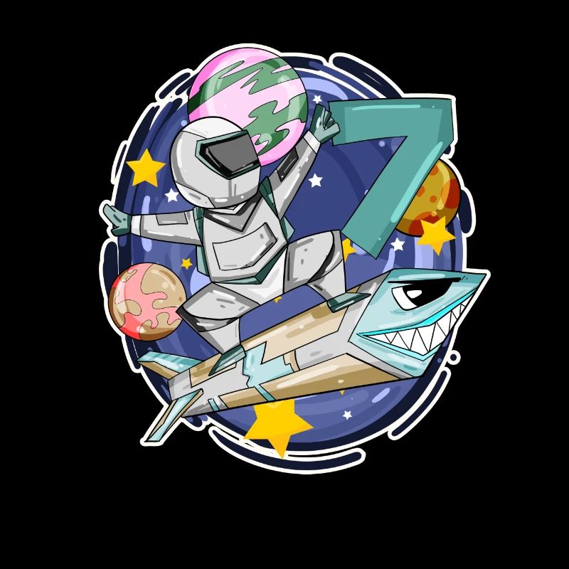 7e anniversaire - Cadeau de garçon astronaute de 7 ans