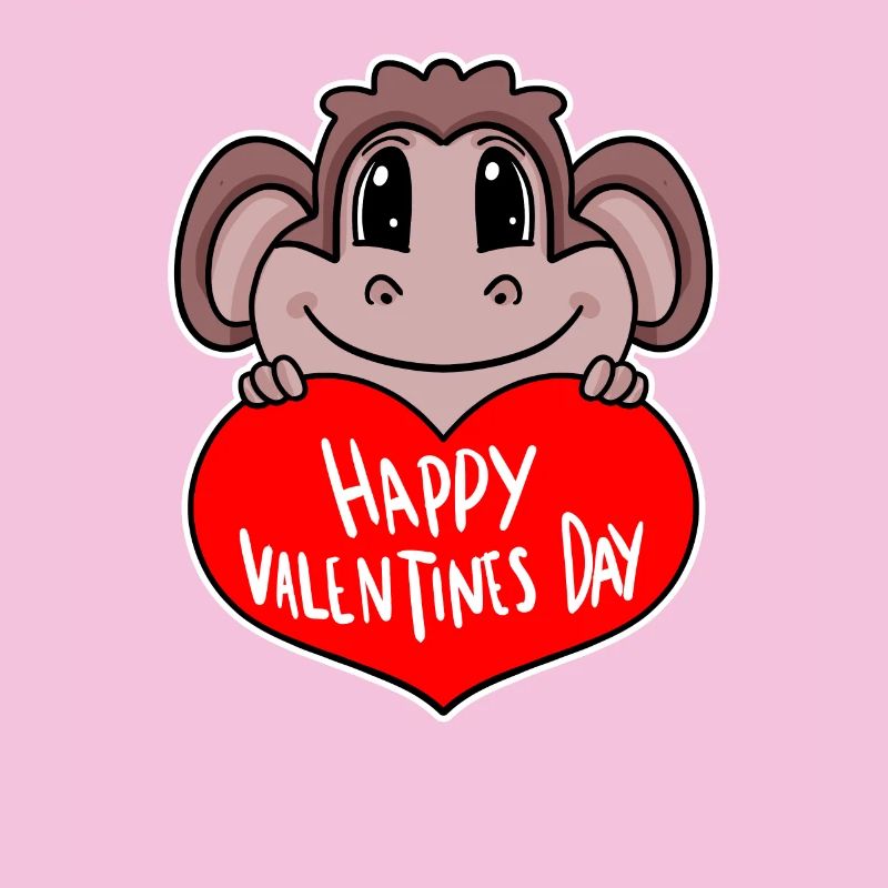 Valentine's Day Heart Monkey