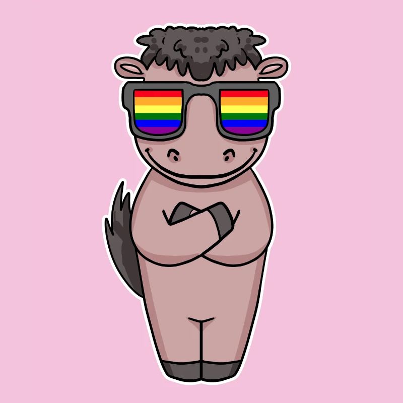 Gay Regenbogen - Pferd mit Brille